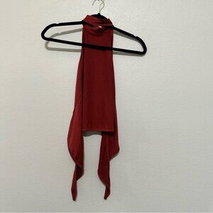 Five dancewear girl’s open back tie back tank top size YL youth large burgundy